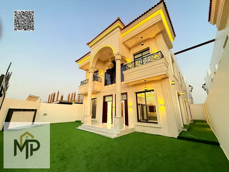 Own a villa at a price that includes registration and ownership fees, central air conditioning in Ajman, first resident, freehold, super deluxe finish63893828116097111