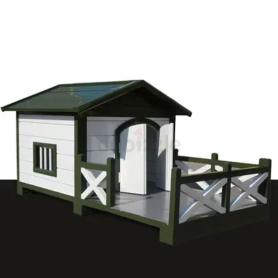 Dog House With Porch Deck with AC