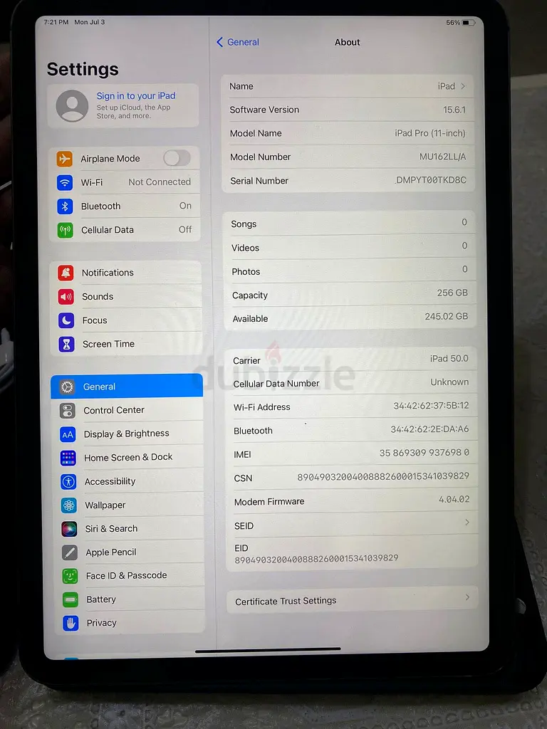 Ipad Pro 11 256Gb63214895182339112
