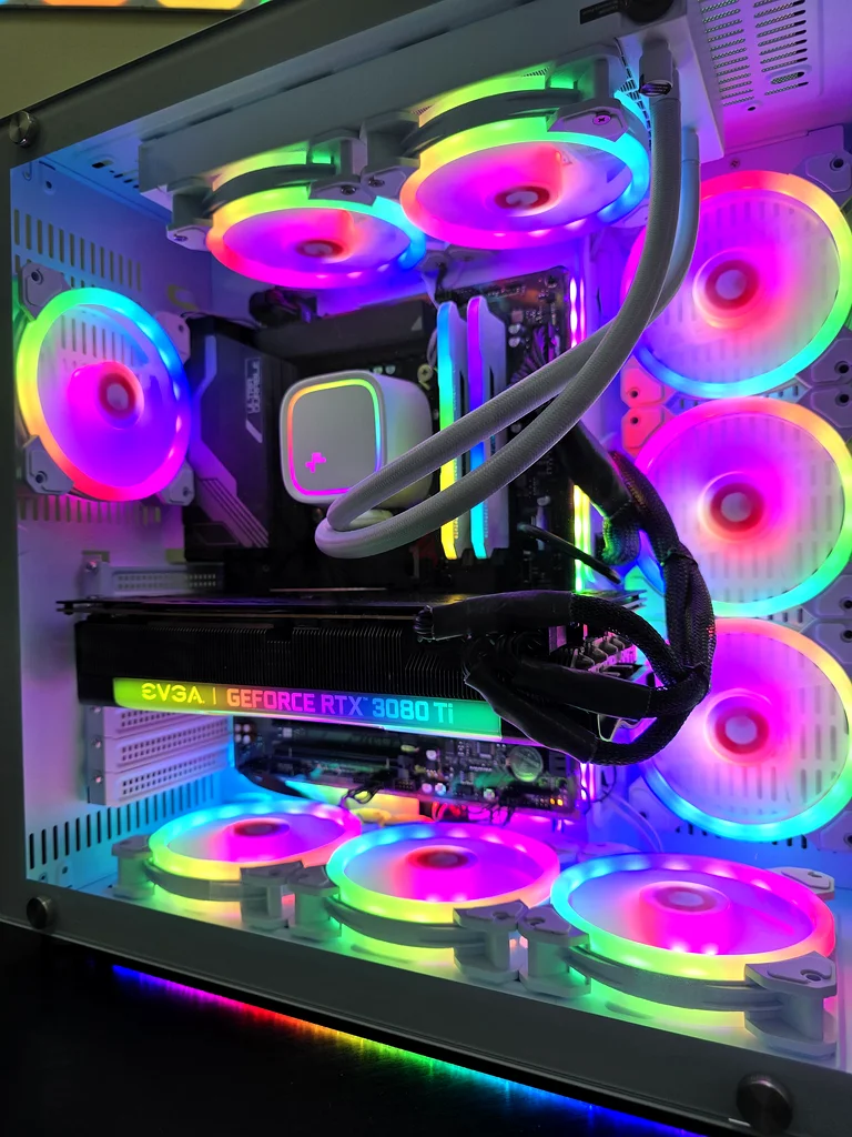 كمبيوتر ألعاب/معالج i9 12900KF/بطاقة رسوميات RTX 3080ti بسعة 12 جيجابايت/32 جيجابايت من الذاكرة العشوائية/2 تيرابايت من وحدة التخزين من نوع NVMe من الجيل الرابع63230192097153114