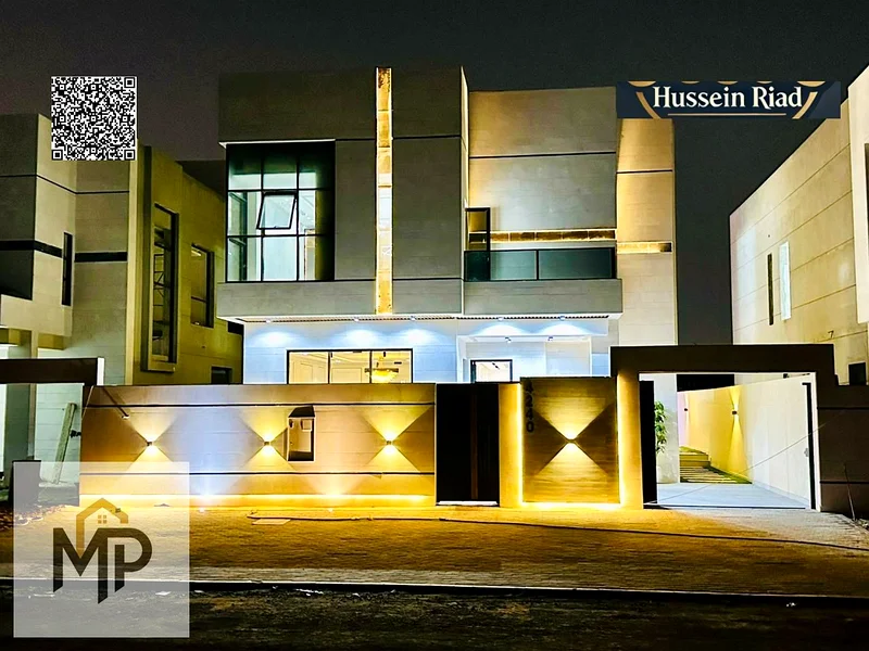 For sale, a modern villa, including registration fees, close to the mosque and services, with a seating area in the courtyard, with no down payment.63894082460803112