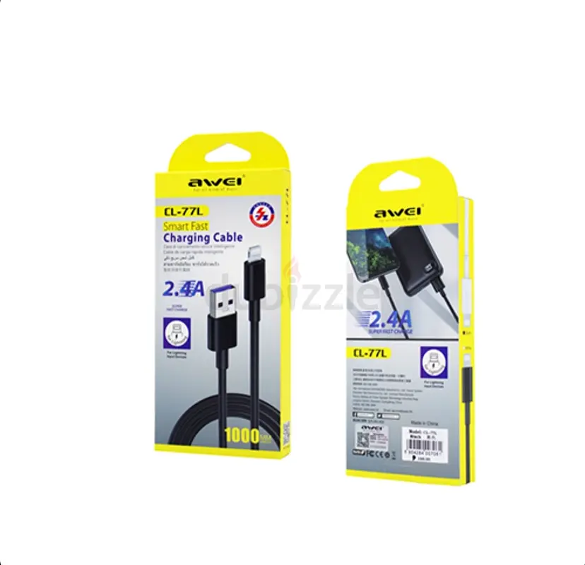High-Speed Awei CL-77L Fast Charging Cable - 2.4A