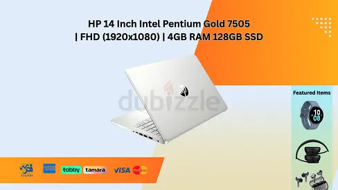 HP Intel Pentium Gold 7505 | 4GB RAM 128GB SSD | 14 Inch Full HD | Windows 10 | Laptop with delivery