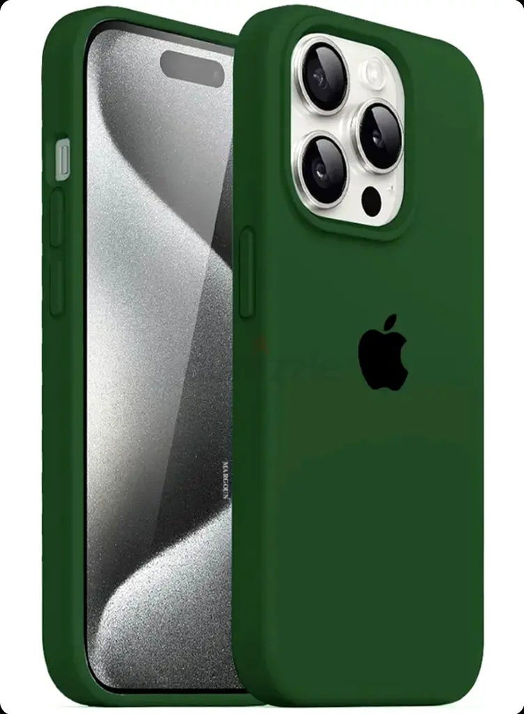 Sleek Apple IPhone 15 Pro Silicone Case - Green/Cypress