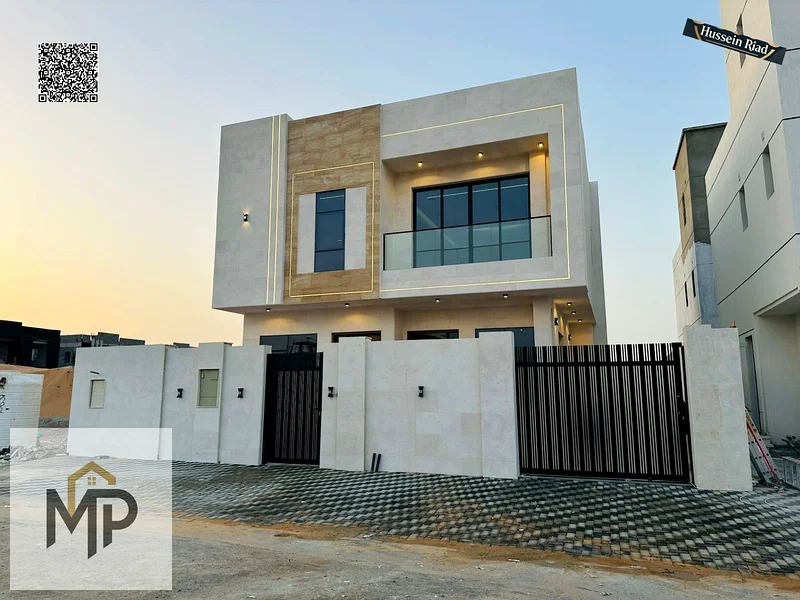 For sale, a modern villa, including registration fees, close to the mosque and services, with a seating area in the courtyard, with no down payment.63893962010114111