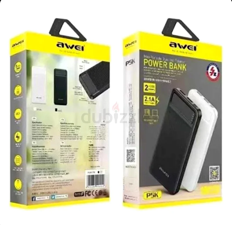 Awei Dual USB Power Bank - Portable Charging Solution63223358083842118