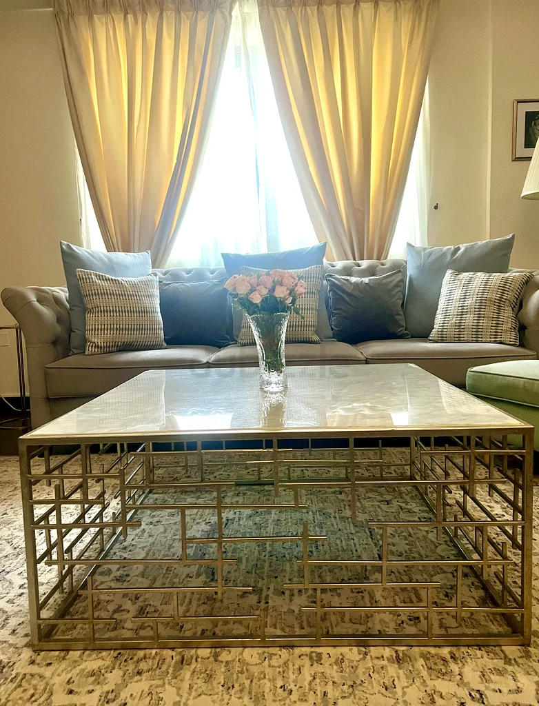 2XL Home Marble Top Coffee Table with antique Gold Base63216833938946112