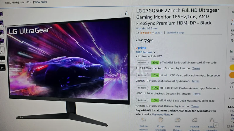 شاشة إل جي 165 هرتز 27 بوصة63257118781570112