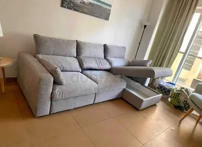 Almost brand new IKEA eskelstuna LShape Sofa bed with storage light gray