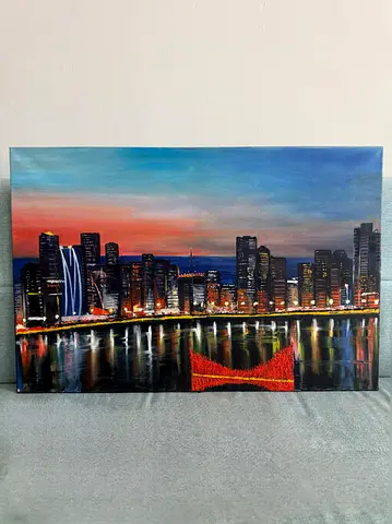 Sunset oil canvas painting handmade - Sharjah