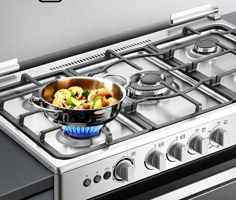 Hisense 90cm Freestanding Gas Cooker,5 Pool Gas burner with FFD, Cast Iron Pan support,63168523950593113