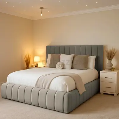 Stylish Modern Bed Set with Nightstand