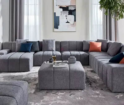 Selling in Excellent condition home center Modular big Ushape sofa comfortable