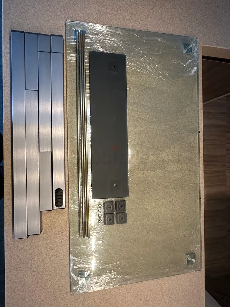 Adjustable Computer Glass Desk (55W x 100L x 75H)63219343810305114