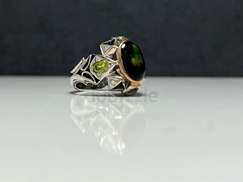 خاتم بحجر اوبال اثيوبي فخم - Luxury Ethiopian Opal Ring63230183474561114