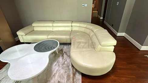 Real leather Natuzzai Lshape sofa comfortable
