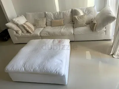 Feather filled The Loom Collection Sofa sets with footstool