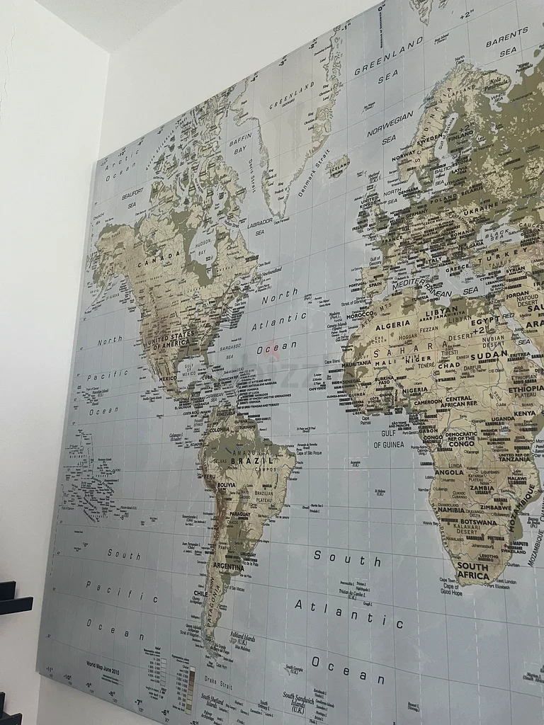 IKEA PREMIAR World Map Picture with frame canvas 200cm x 140cm63208385832065112