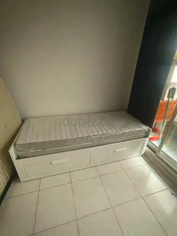 Ikea brimness Day bed frame with 2 big storage drawers underneath and with 2 Ikea mattresses
