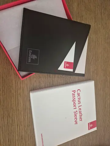 Emirates cactus leather passport holder