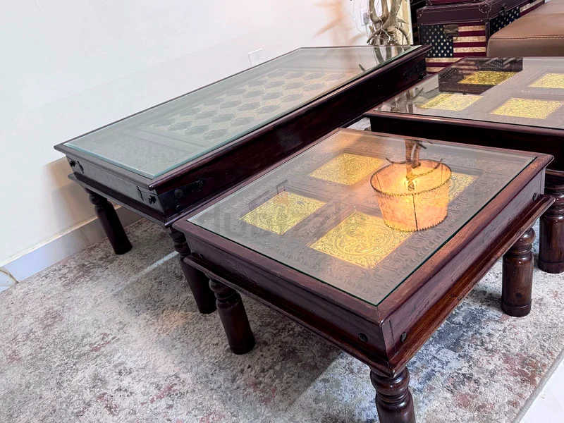 Marina Home Antique Solid Wood Coffee Tables top glass63179863439235111