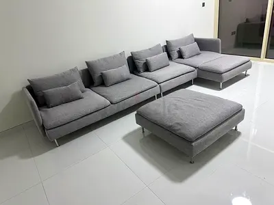 Excellent condition IKEA eskelstuna LShape Sofa bed with storage light gray