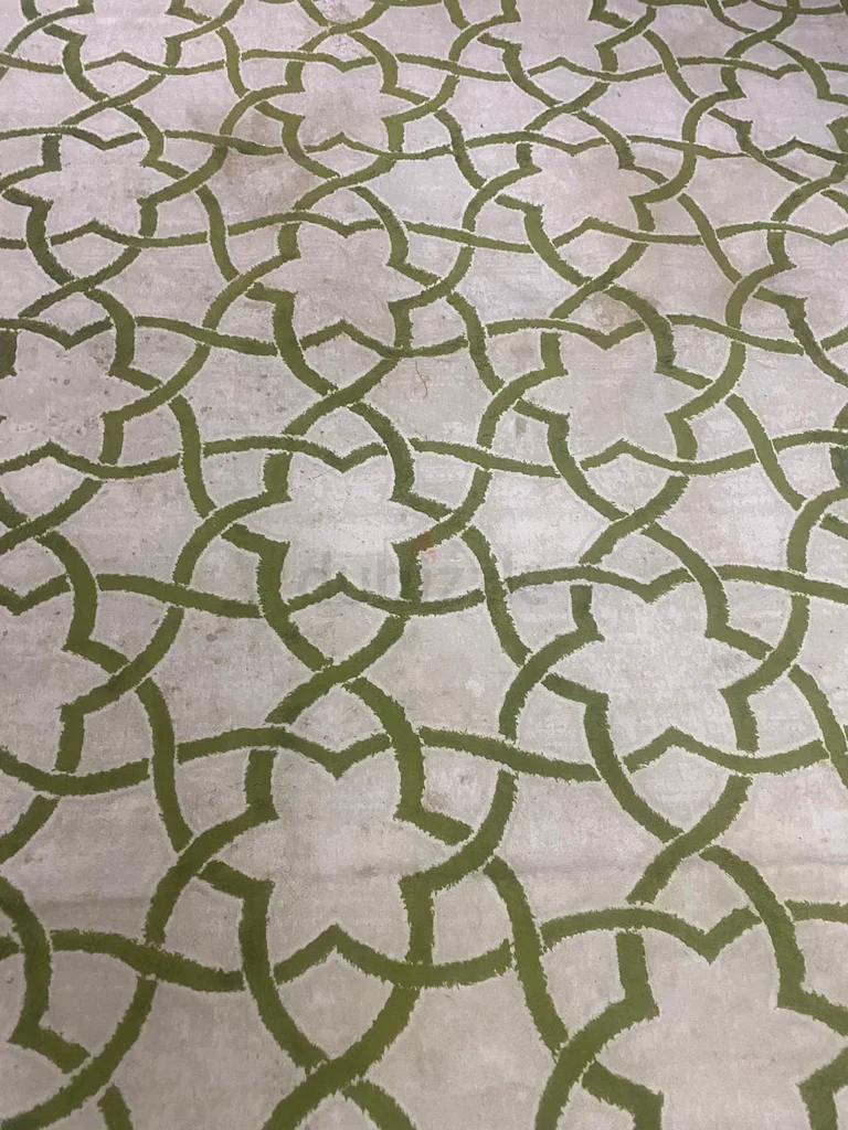 Cream and Green Carpet | Large Size 350x250 cm | Elegant Design | Great Condition | 79 AED only63180366854275113