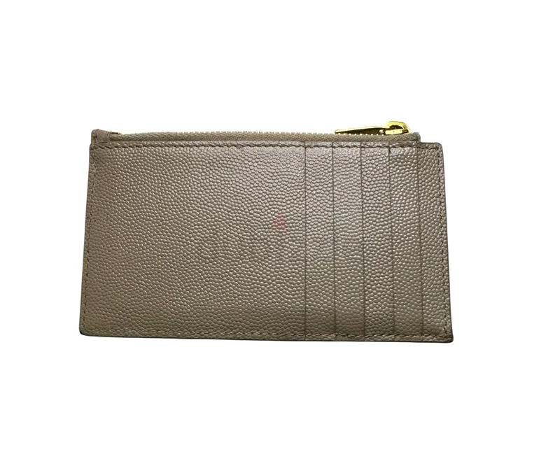 SAINT LAURENT Monogram Fragments Zip Card Case in Grainy Embossed Leather63239085741826111