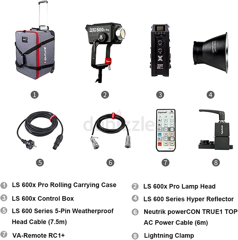 ضوء فيديو LED من Aputure LS 600x Pro بقوة 600 واط، نظام تثبيت V-Mount، لون ثنائي قابل للتعديل من 2700 كلفن إلى 6500 كلفن، مع مؤشر تجسيد الألوان (CRI) ومؤشر تجسيد الألوان للتلفزيون (TLCI)، (جديد بالكامل)63172219004033111
