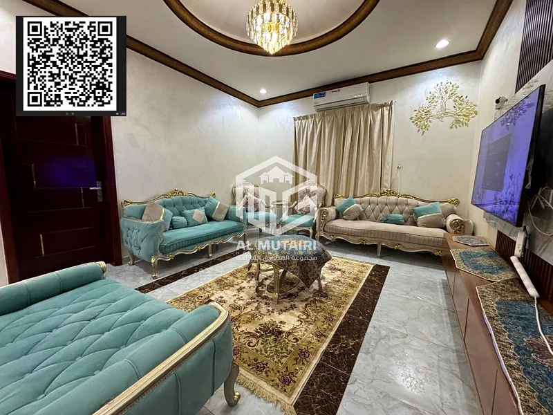 Villa for sale in Al Muwaihat 3 – Excellent finishing, including electricity, water, and air conditioning  🔹 Specifications: • 5 master bedrooms • Ma63871293387907113