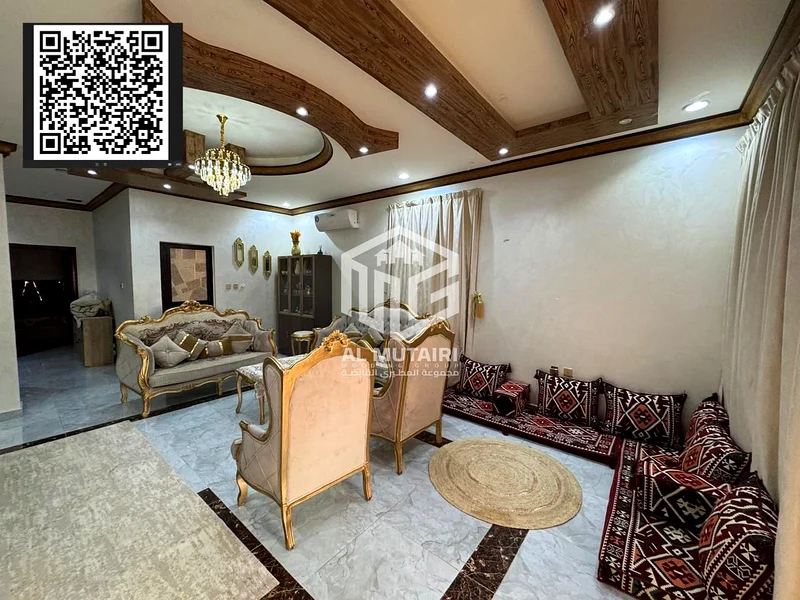 Villa for sale in Al Muwaihat 3 – Excellent finishing, including electricity, water, and air conditioning  🔹 Specifications: • 5 master bedrooms • Ma63871293387907114