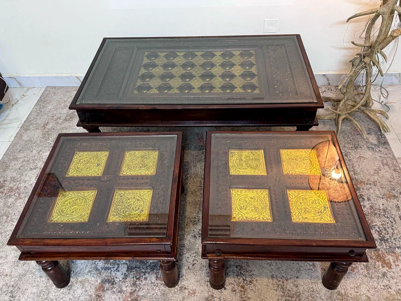 Marina Home Antique Solid Wood Coffee Tables top glass63179863439235114