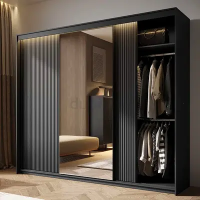 Customize Sleek Modern Mirrored Wardrobe - Perfect for Any Bedroom