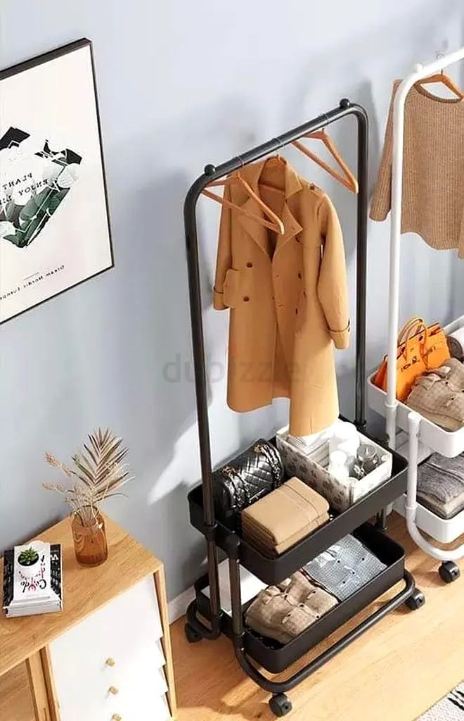 Stylish Modern Clothing Rack with Storage