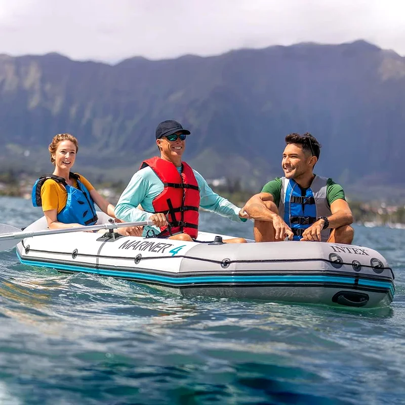 Intex Mariner 4 Rigid Inflatable Boat Set - 68376, Gray63235109999362114