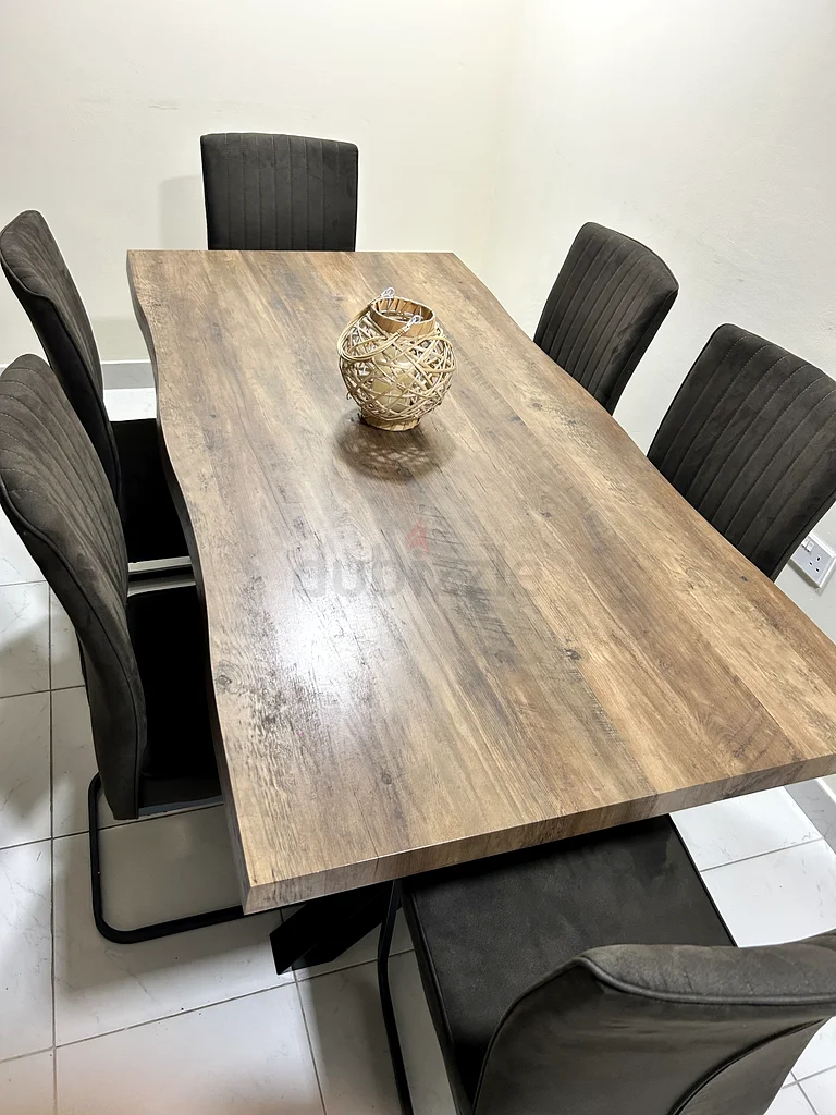 KOLLERU Dining Table + 6 ASHWELL Elegant Chairs (PAN HOME – Brown  Black) – DEAL AED 950!63179388792323111