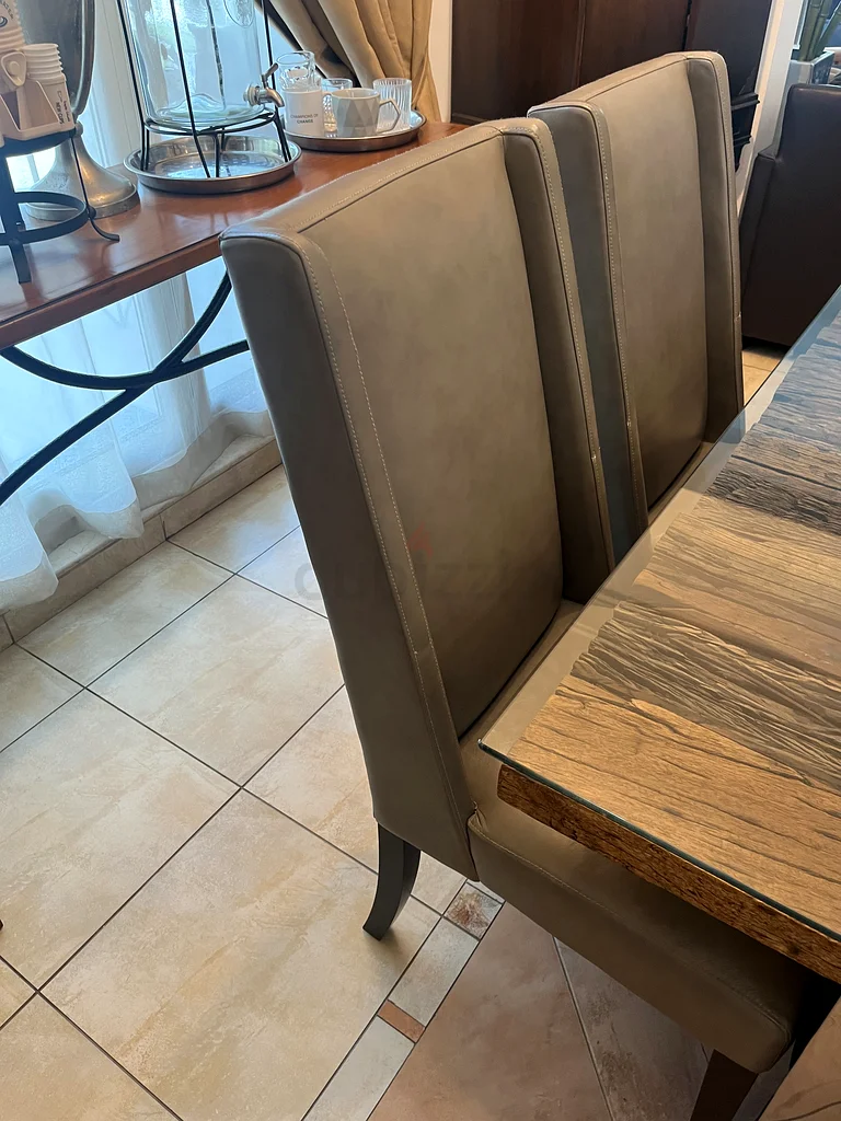 Marina Home Dining Table with 10x leather chairs63216829740674114