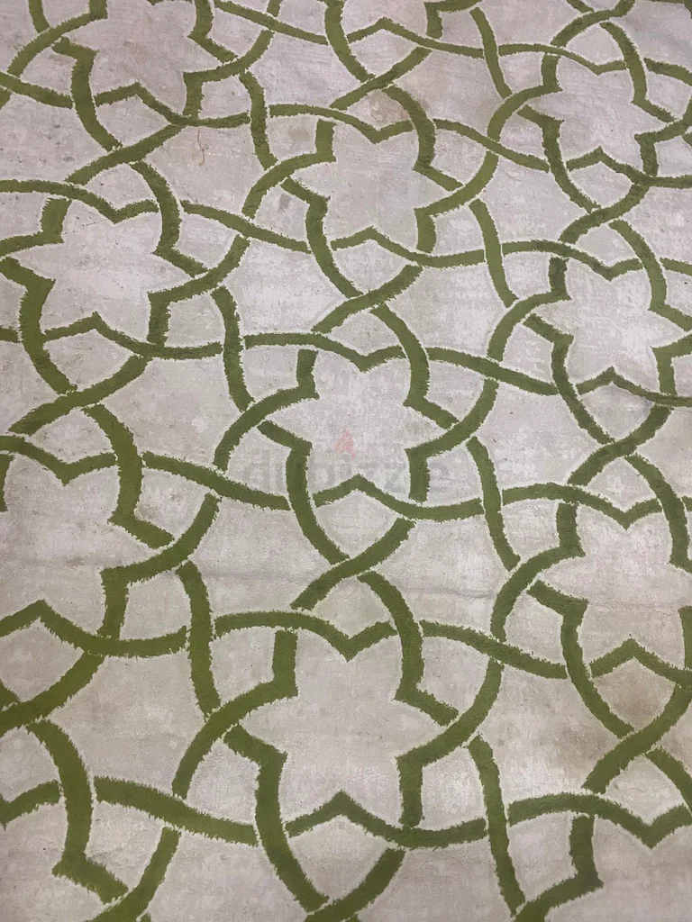 Cream and Green Carpet | Large Size 350x250 cm | Elegant Design | Great Condition | 79 AED only63180366854275112