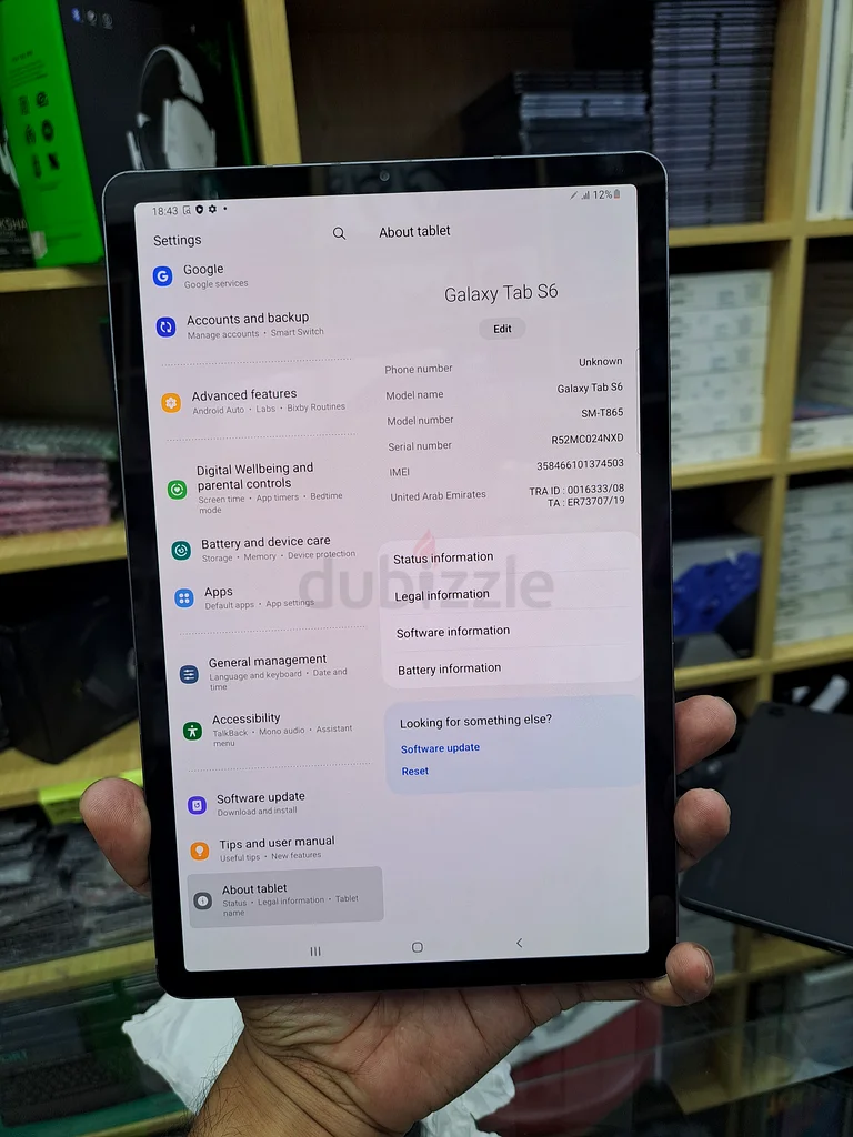 Samsung Galaxy Tab S6 TRA 128GB631891151322901124