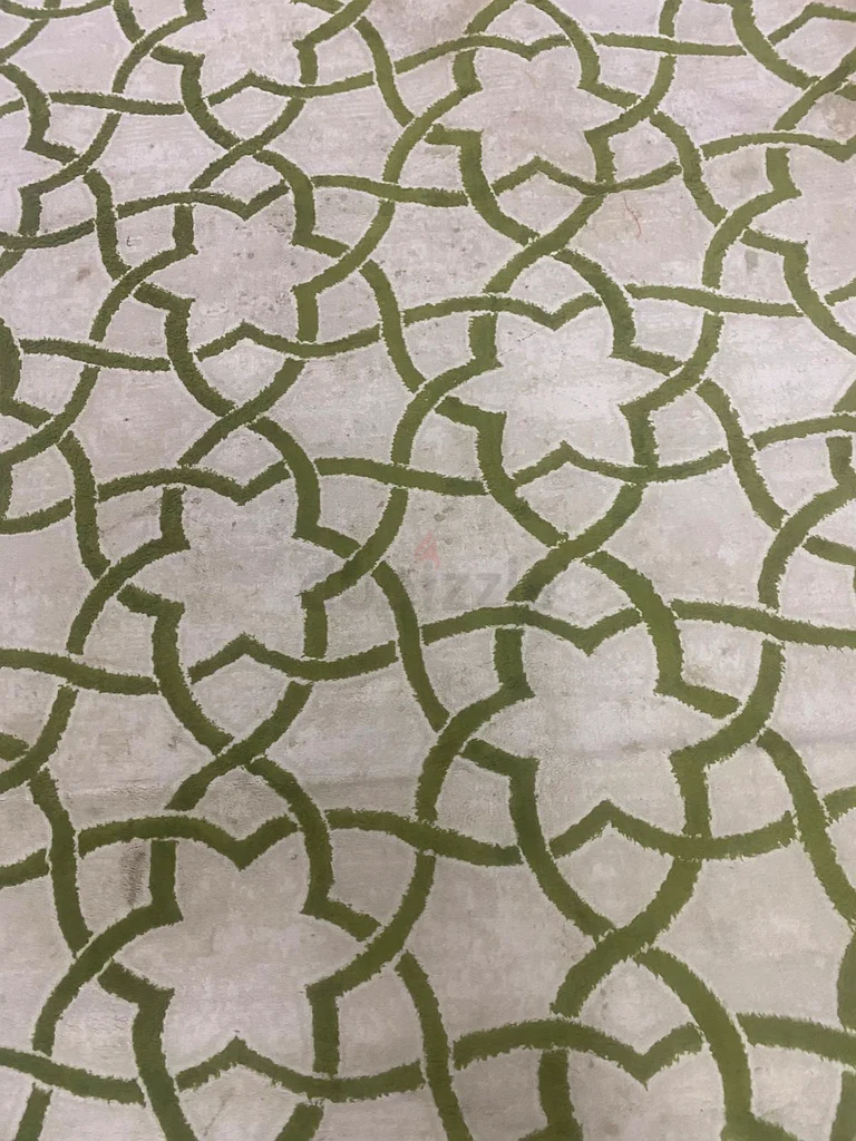 Cream and Green Carpet | Large Size 350x250 cm | Elegant Design | Great Condition | 79 AED only63180366854275111