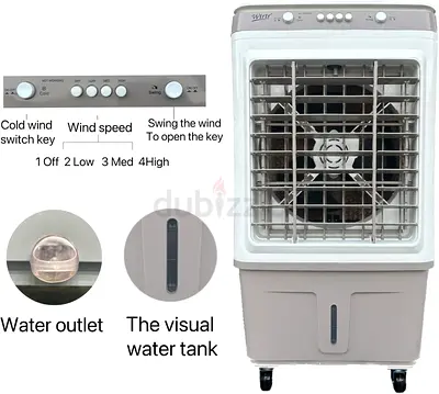 25L Home Air cooler,Water-Cooled Moving Air Cooler, Home Air-Conditioning Fan, 3-In-1 Evaporative Ai