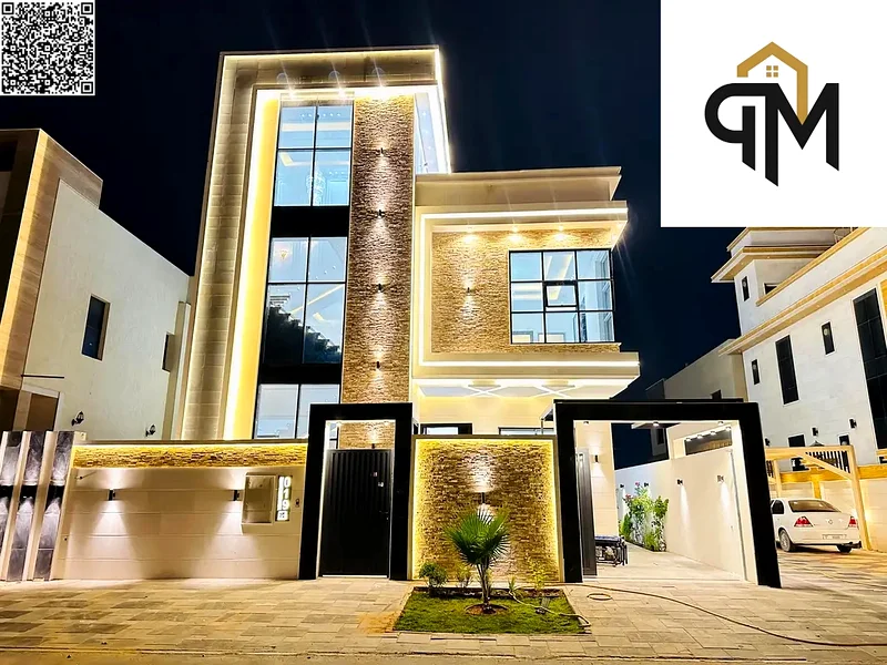 For sale, a modern villa close to the mosque and services, two floors and a roof with a sitting area in the courtyard, with no down payment, freehold63251335920515111