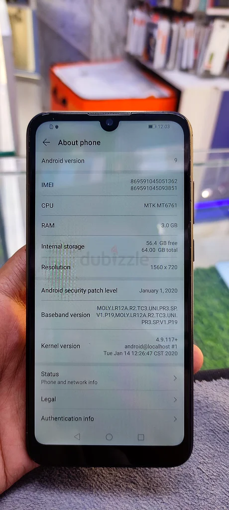 Huawei, y6 prime 2019, 3gb ram, 64gb storage, physical dual sim63216357564289114