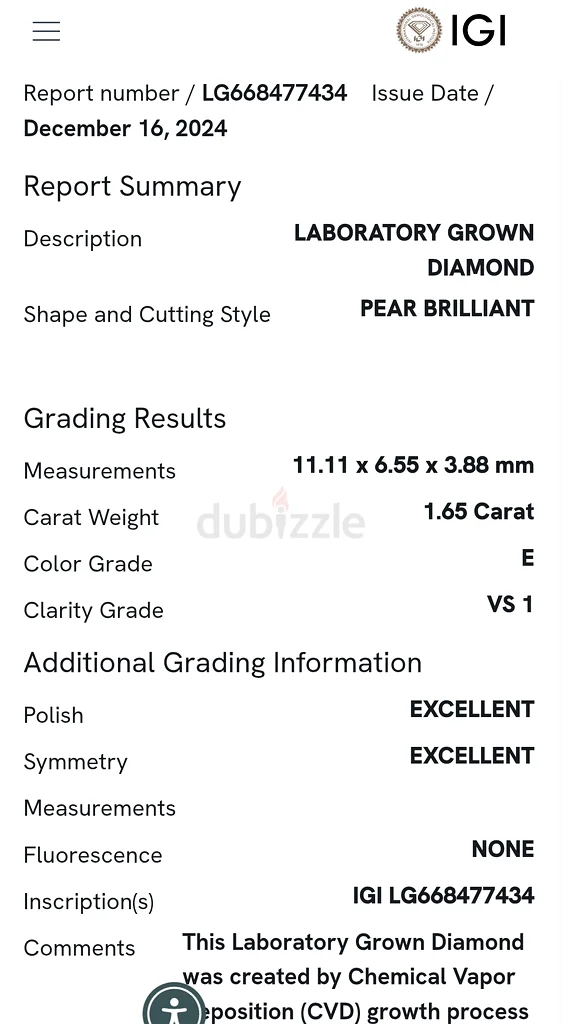 1.65cts Pear Shape Lab Grown Diamond Ring63241130349955113