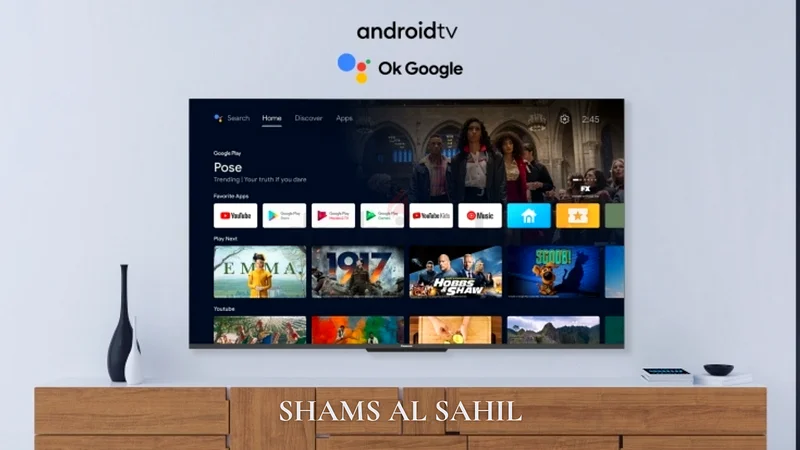 تلفزيون ذكي أندرويد 4K بحجم 55 بوصة، مزود بواي فاي داخلي، جوجل بلاي، HDMI/USB، جديد بالكامل، مناسب لمشاهدة نتفليكس وشахد63265094881026112