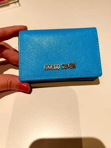 Roberto Cavalli blue Unisex card holder new