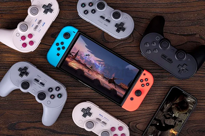 8Bitdo Pro 2 وحدة تحكم بلوتوث للسوتش، تحديث عصا التحكم بتأثير هول، وحدة تحكم لاسلكية للألعاب63231695426050111