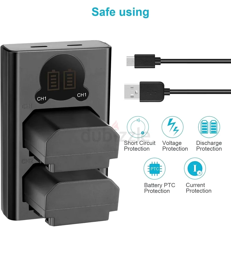 يوير بطارية وشاحن بديلة 2280mAh مع شاشة LCD63172219206787114