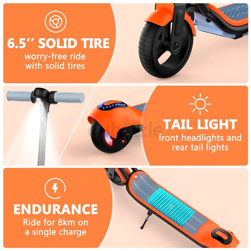 سكوتر كهربائي للأطفال من IR-E7 بشاشة عرض LED وإطار قابل للطي وخفيف الوزن63171757008641112