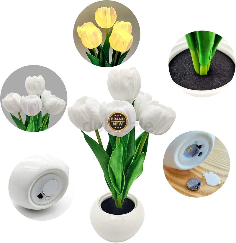 2157 - Tulip Lamp Lights, Artificial Flower Light with Vase, Table Desk Lamp LED Tulip Night Light63188650937986111